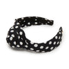 Lele Sadoughi HEADBANDS ONE SIZE JET ROSETTE POLKA DOT HEADBAND