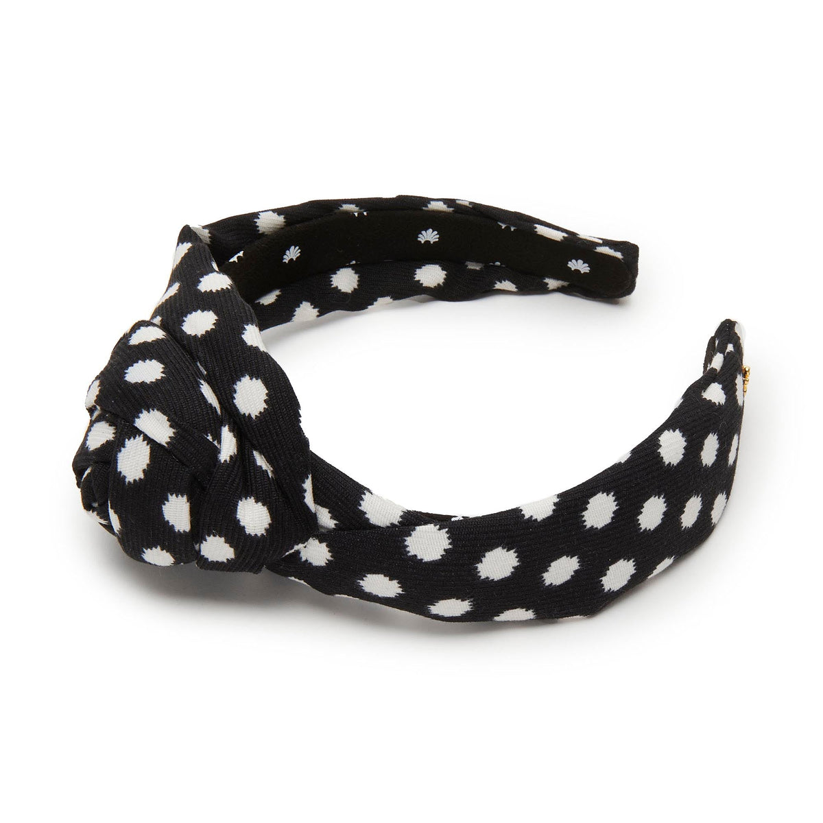Lele Sadoughi HEADBANDS ONE SIZE JET ROSETTE POLKA DOT HEADBAND