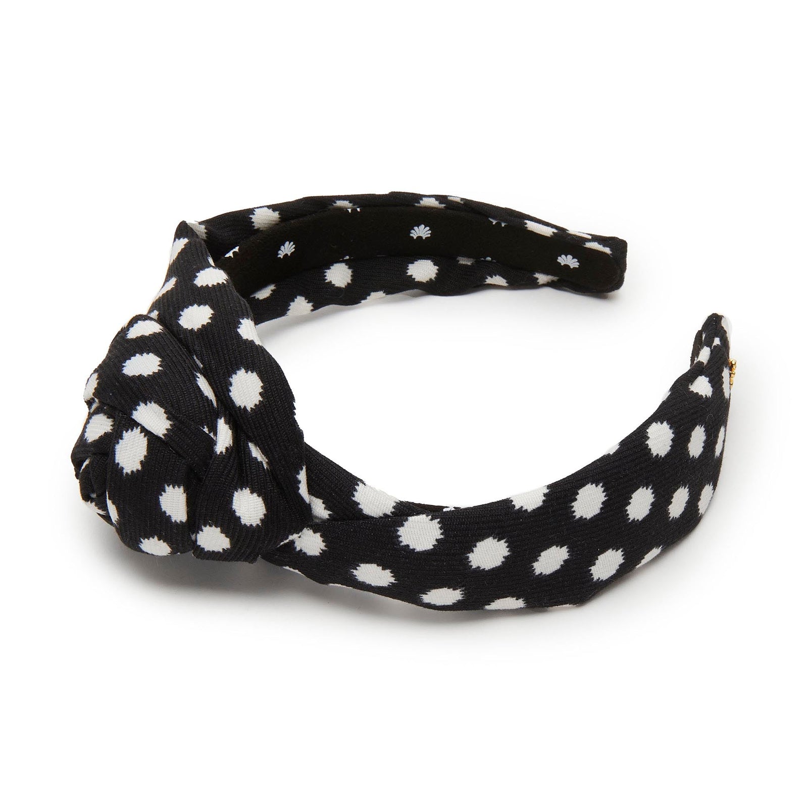 Lele Sadoughi HEADBANDS ONE SIZE JET ROSETTE POLKA DOT HEADBAND