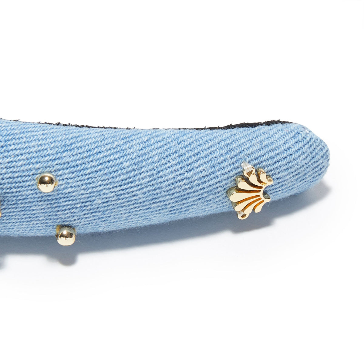 Lele Sadoughi HEADBANDS ONE SIZE LIGHT DENIM GEM BEZEL DENIM ALICE HEADBAND