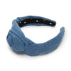 Lele Sadoughi HEADBANDS ONE SIZE LIGHT DENIM ROSETTE HEADBAND
