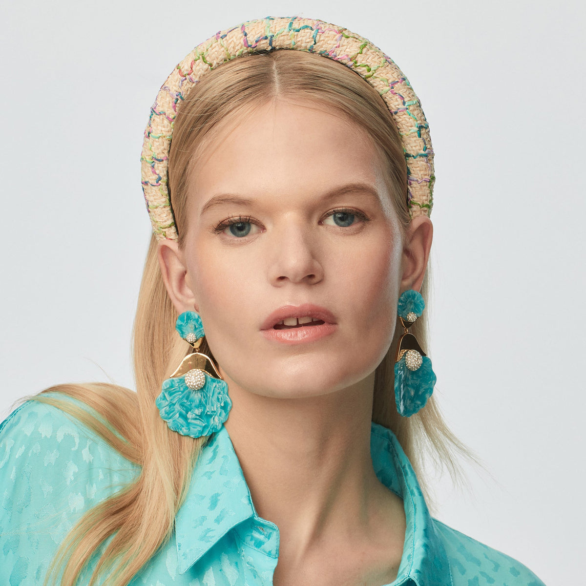 Lele Sadoughi HEADBANDS ONE SIZE MERMAID RAINBOW RAFFIA ALICE HEADBAND