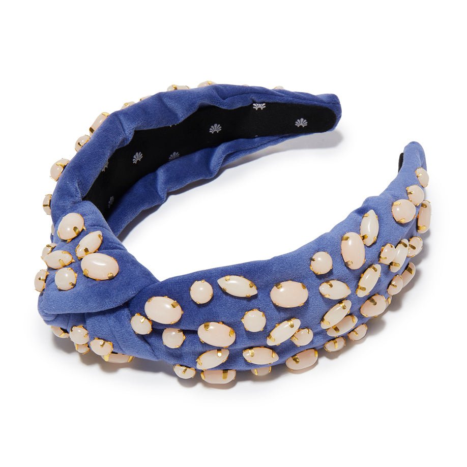 Lele Sadoughi HEADBANDS ONE SIZE MIDNIGHT STAR PEBBLE CABOCHON KNOTTED HEADBAND