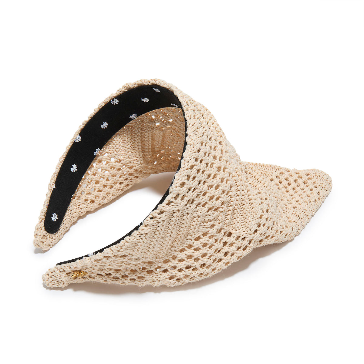 Lele Sadoughi HEADBANDS ONE SIZE NATURAL JACKIE CROCHET RAFFIA HANKERCHIEF HEADBAND