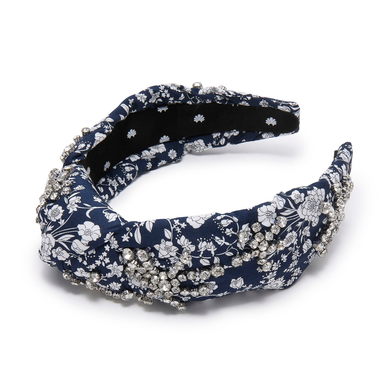 Lele Sadoughi HEADBANDS ONE SIZE NAVY BLOOMS KNOTTED AMERICANA CRYSTAL LIBERTY HEADBAND