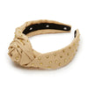 Lele Sadoughi HEADBANDS ONE SIZE OATMEAL ROSETTE CRYSTAL EMBELLISHED HEADBAND