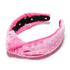 Lele Sadoughi HEADBANDS ONE SIZE PINK CRYSTAL DOTTED KNOTTED HEADBAND