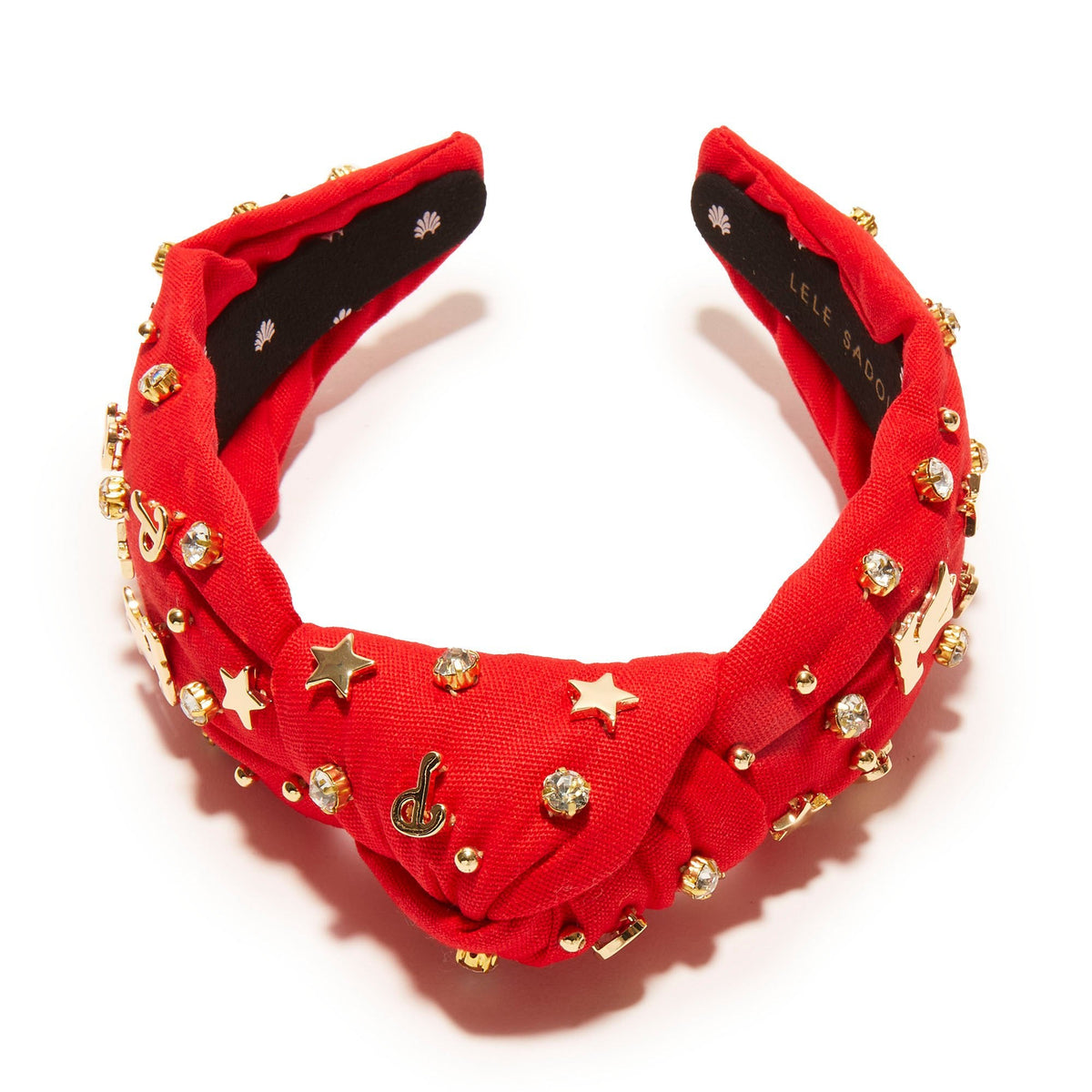 Lele Sadoughi HEADBANDS ONE SIZE RED PHL PHILLIES EMBELLISHED KNOTTED HEADBAND