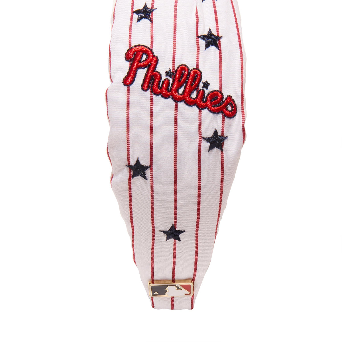 Lele Sadoughi HEADBANDS ONE SIZE RED STRIPE LELE / MLB PHL PHILLIES EMBROIDERED KNOTTED HEADBAND