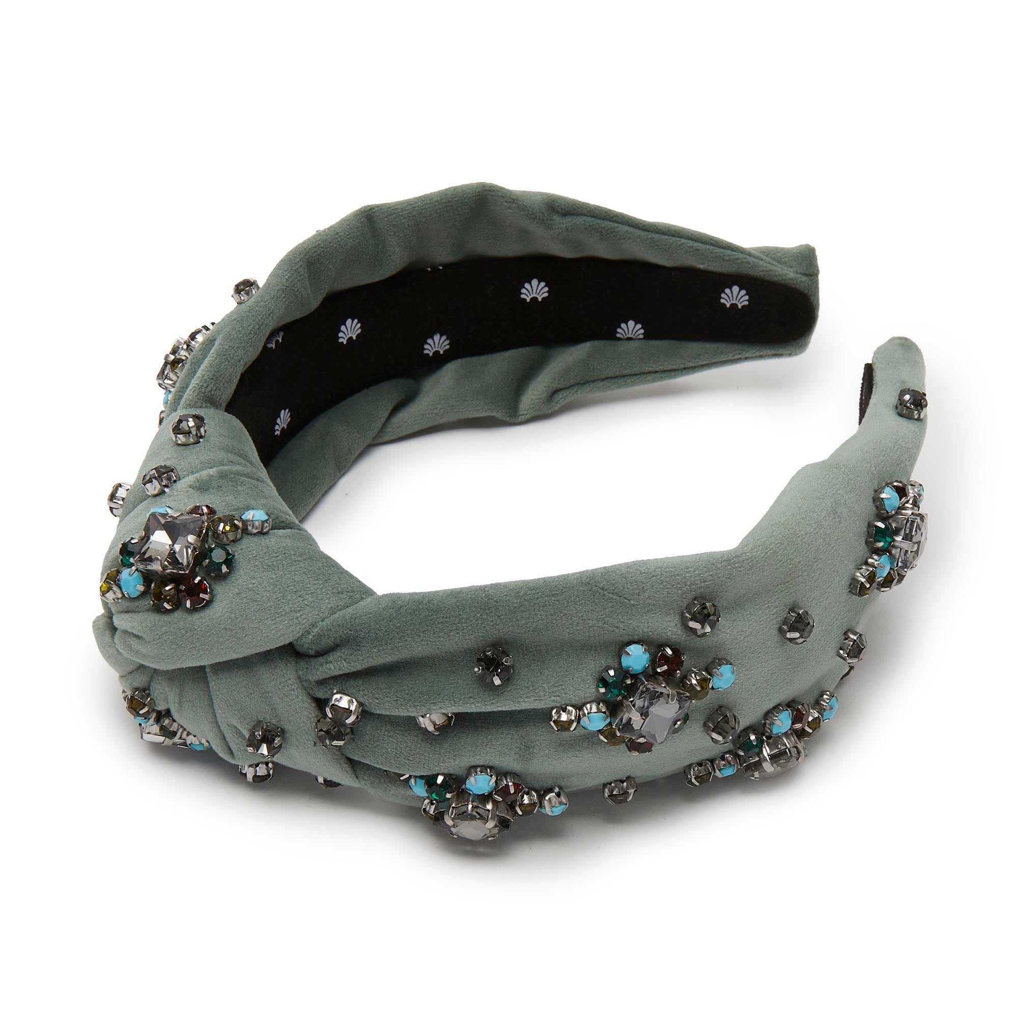 Lele Sadoughi HEADBANDS ONE SIZE SAGE KNOTTED TWINKLE CRYSTAL HEADBAND