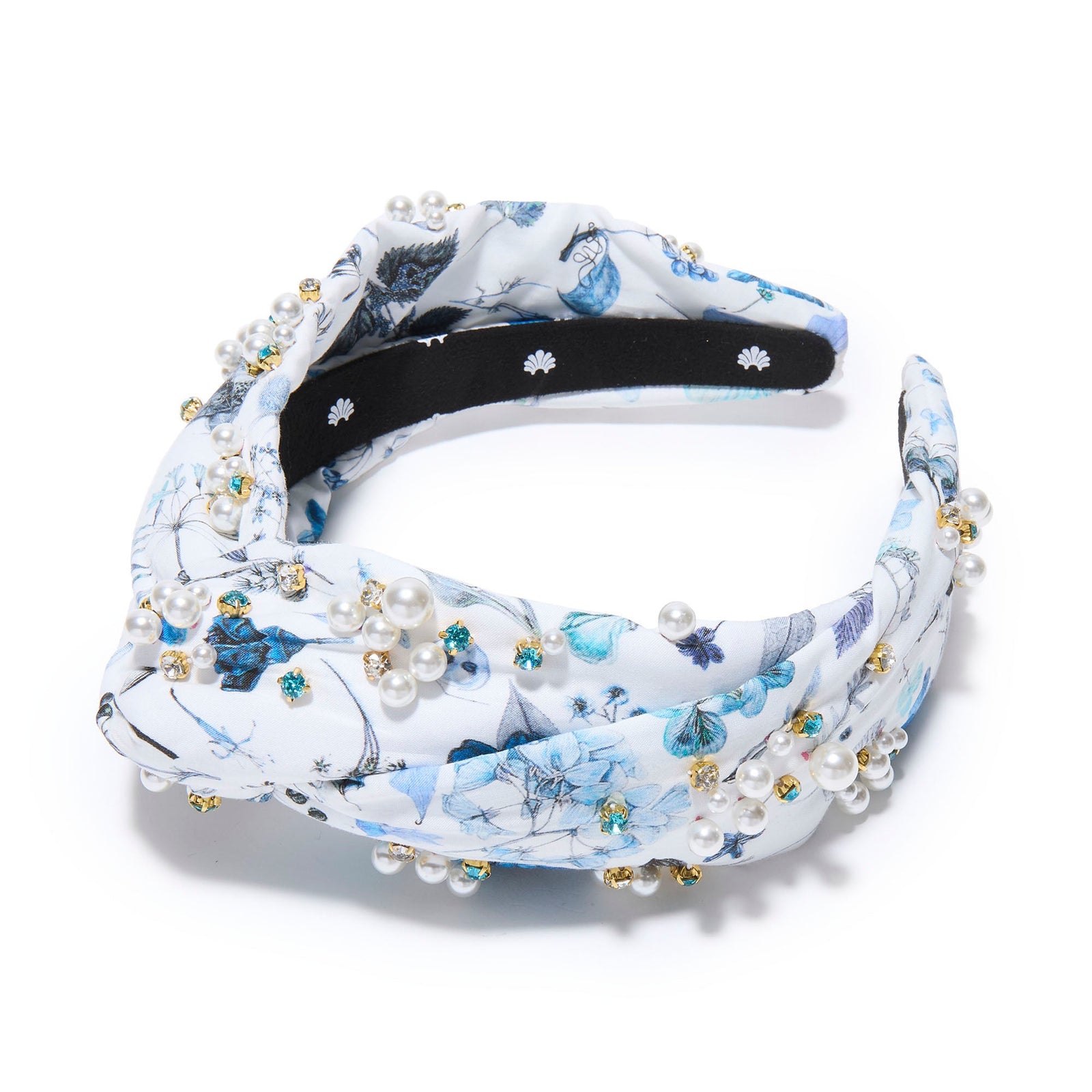 Lele Sadoughi HEADBANDS ONE SIZE SAPPHIRE FLORAL MARLENE EMBELLISHED LIBERTY HEADBAND