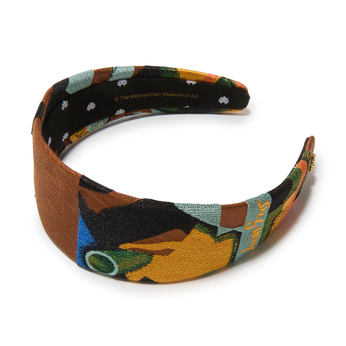 Lele Sadoughi HEADBANDS ONE SIZE STILL LIFE GUITAR THE MET X LELE BRIGITTE JUAN GRIS EMBROIDERED HEADBAND