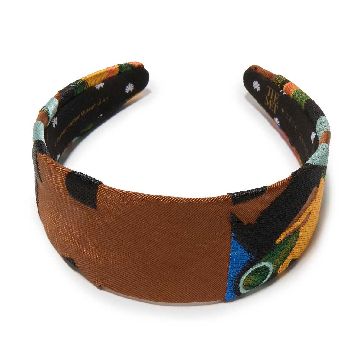 Lele Sadoughi HEADBANDS ONE SIZE STILL LIFE GUITAR THE MET X LELE BRIGITTE JUAN GRIS EMBROIDERED HEADBAND