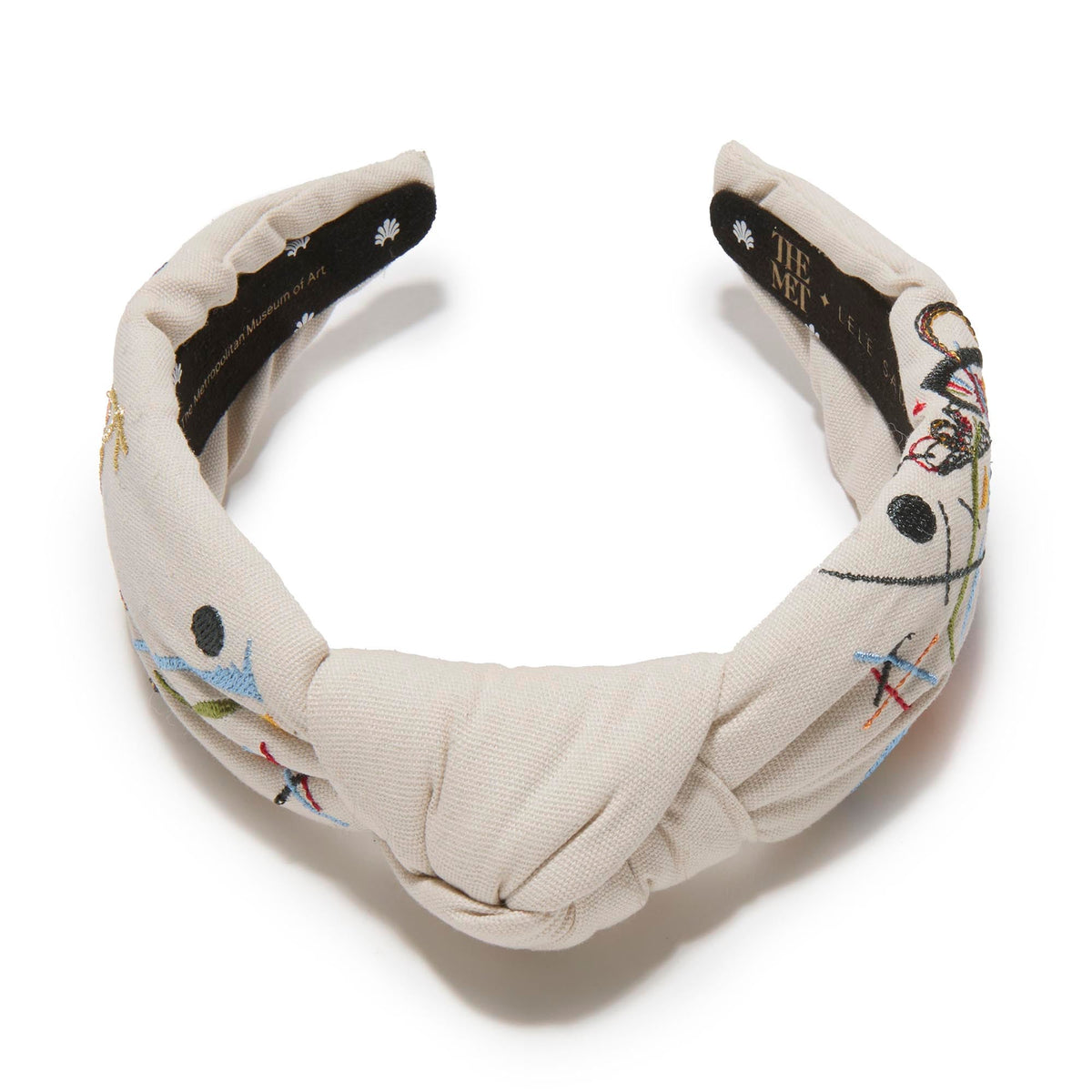 Lele Sadoughi HEADBANDS ONE SIZE VIOLETT THE MET X LELE KNOTTED KANDINSKY EMBROIDERED HEADBAND