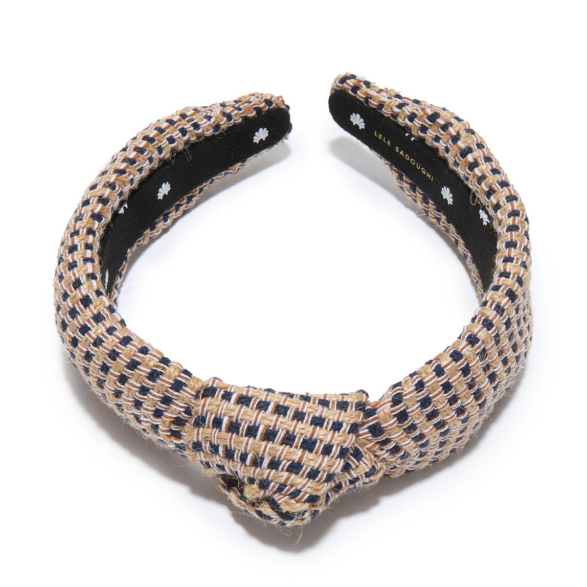 Lele Sadoughi HEADBANDS ONYX STRIPE SLIM KNOTTED HEADBAND