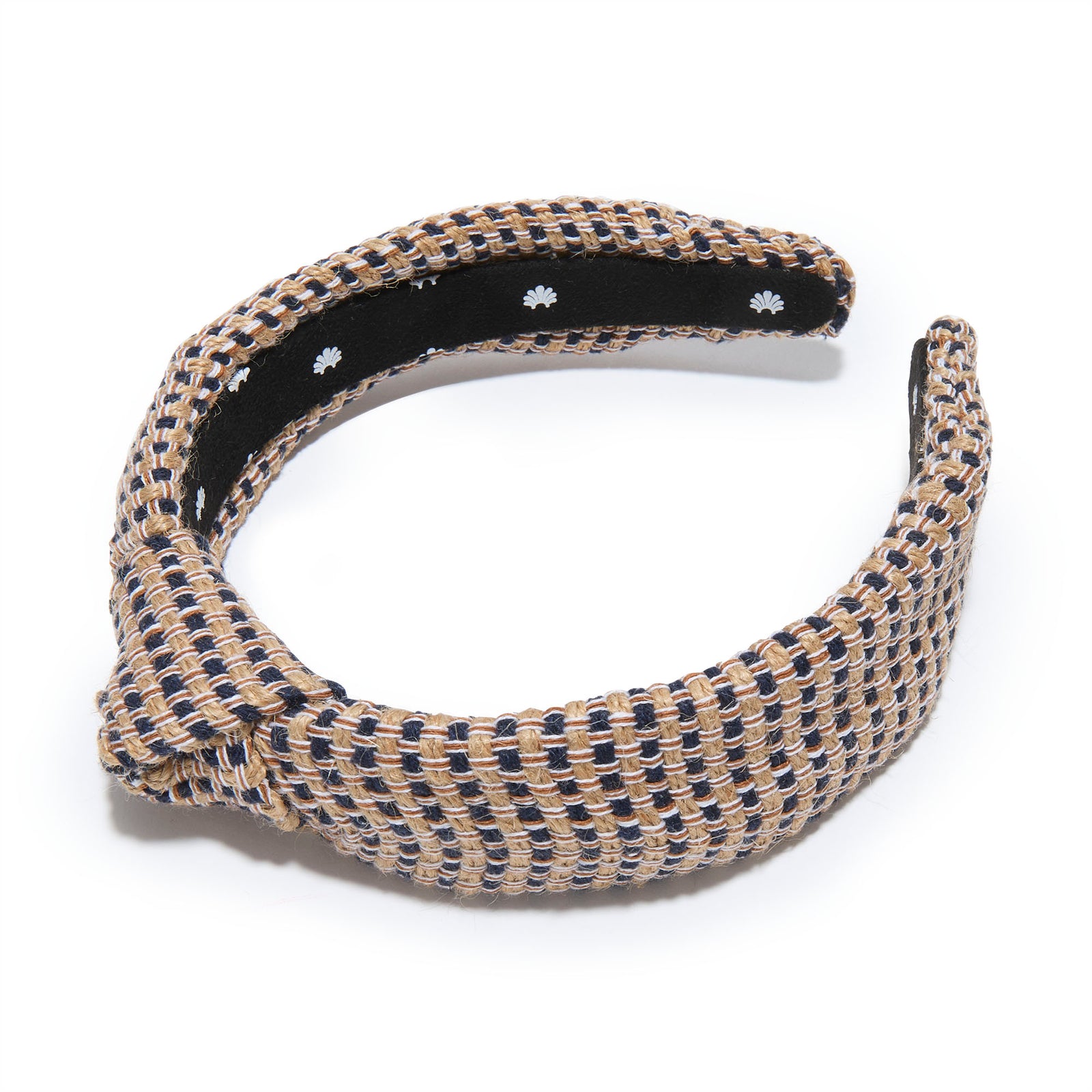 Lele Sadoughi HEADBANDS ONYX STRIPE SLIM KNOTTED HEADBAND