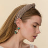 Lele Sadoughi HEADBANDS ONYX STRIPE SLIM KNOTTED HEADBAND