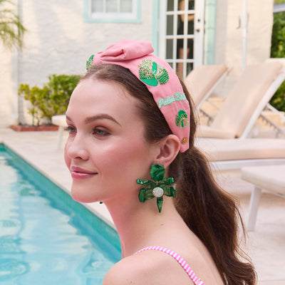 Lele Sadoughi HEADBANDS PARADISE PINK  HOLLY PALM BEACH HEADBAND