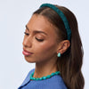 Lele Sadoughi HEADBANDS PEACOCK JESSIE CRINKLED SILK HEADBAND