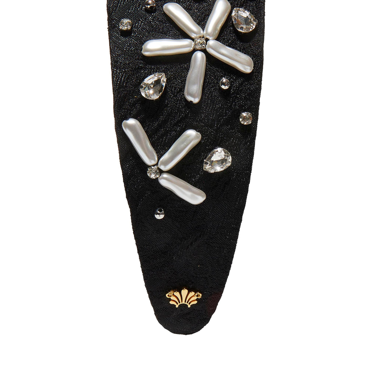 LELE SADOUGHI HEADBANDS PEARL JET BRIGITTE PEARL FLORAL BROCADE HEADBAND