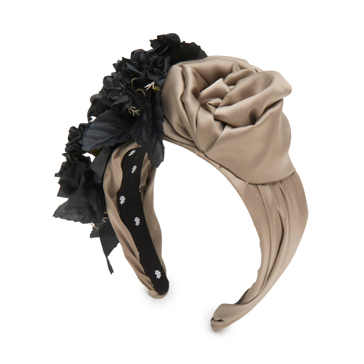 LELE SADOUGHI HEADBANDS PEWTER JET JEWELED FLORAL BOUQUET HEADBAND