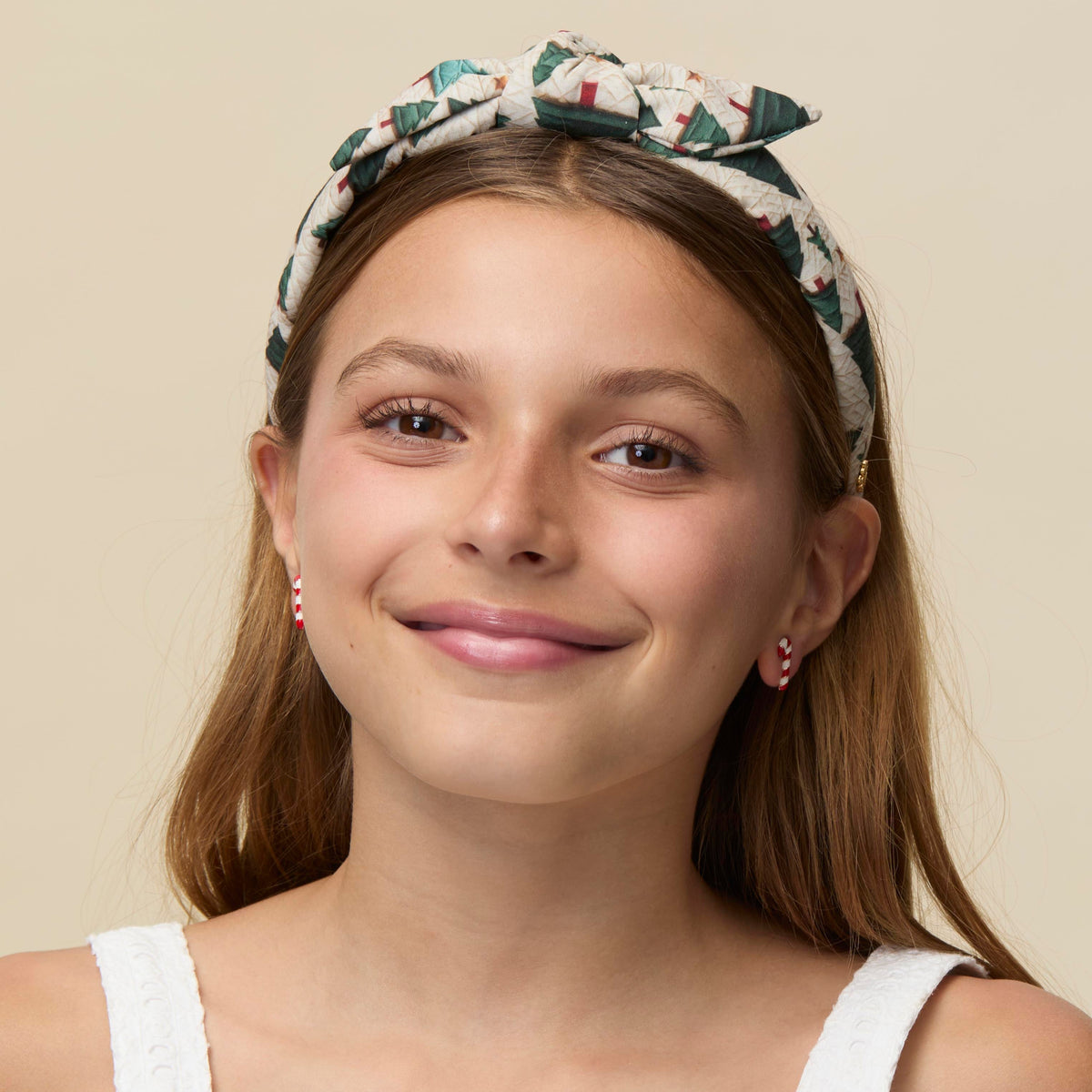 Lele Sadoughi HEADBANDS PINE FOREST KIDS BOWTIE FOREST QUILTED HEADBAND