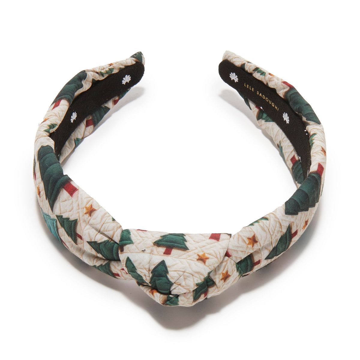 Lele Sadoughi HEADBANDS PINE FOREST SLIM KNOTTED FOREST QUILTED HEADBAND