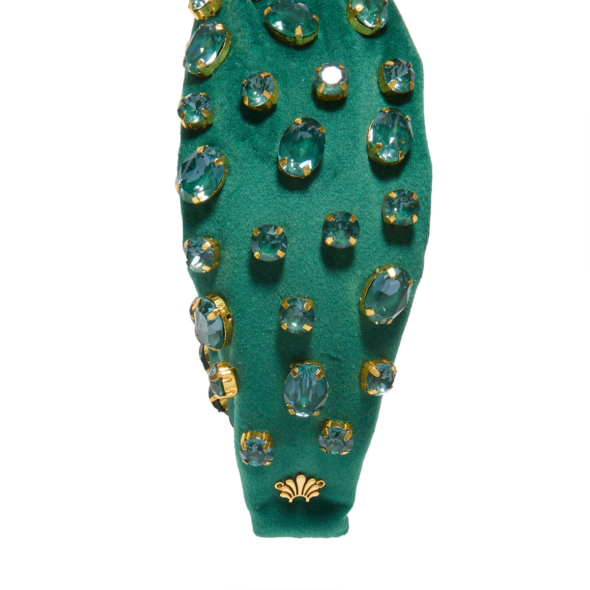 Lele Sadoughi HEADBANDS PINE GREEN SWAROVSKI TRESOR KNOTTED HEADBAND