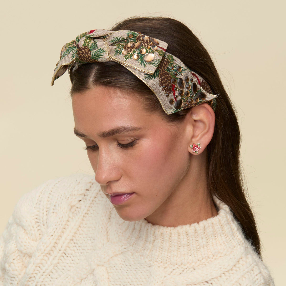 Lele Sadoughi HEADBANDS PINECONE SHIRLEY CRYSTAL PEBBLE HEADBAND