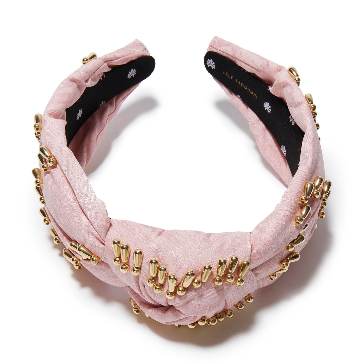 LELE SADOUGHI HEADBANDS PINK LEMONADE KNOTTED VENUS EMBELLISHED HEADBAND
