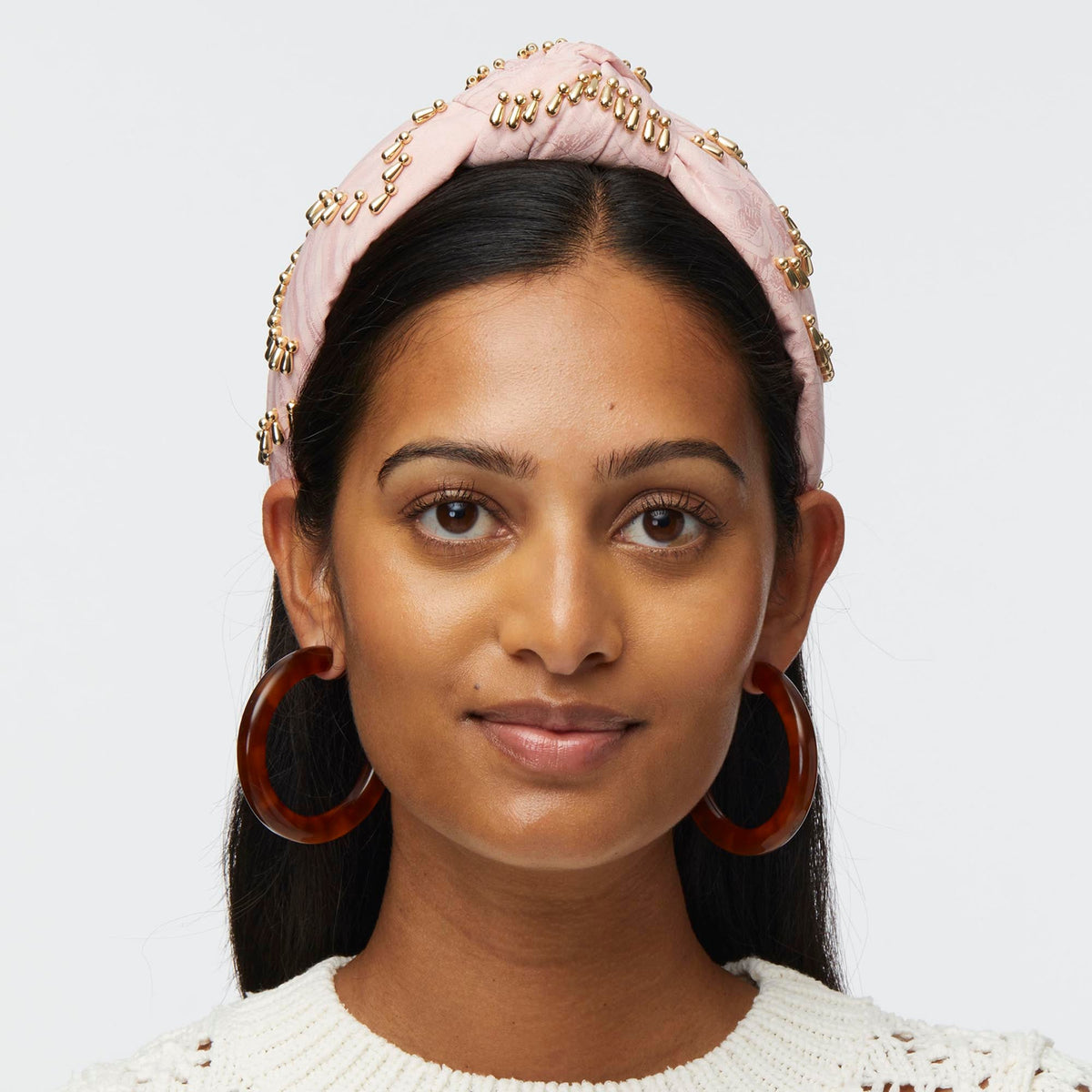 LELE SADOUGHI HEADBANDS PINK LEMONADE KNOTTED VENUS EMBELLISHED HEADBAND