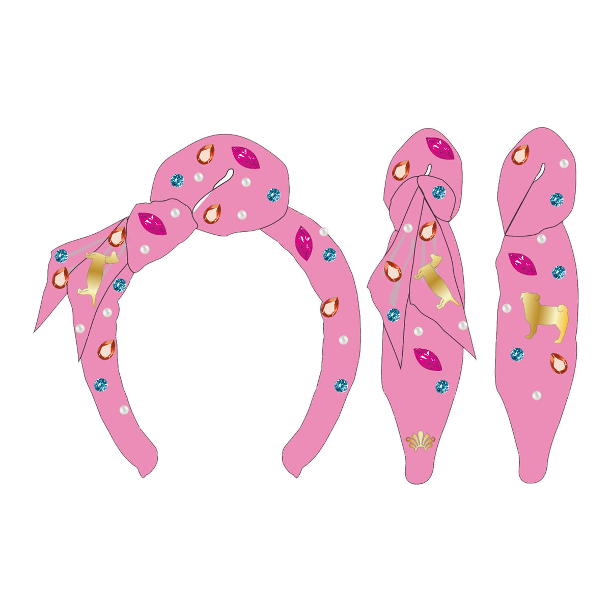 Lele Sadoughi HEADBANDS PINK LULU'S PUPPY HUT KIDS HEADBAND