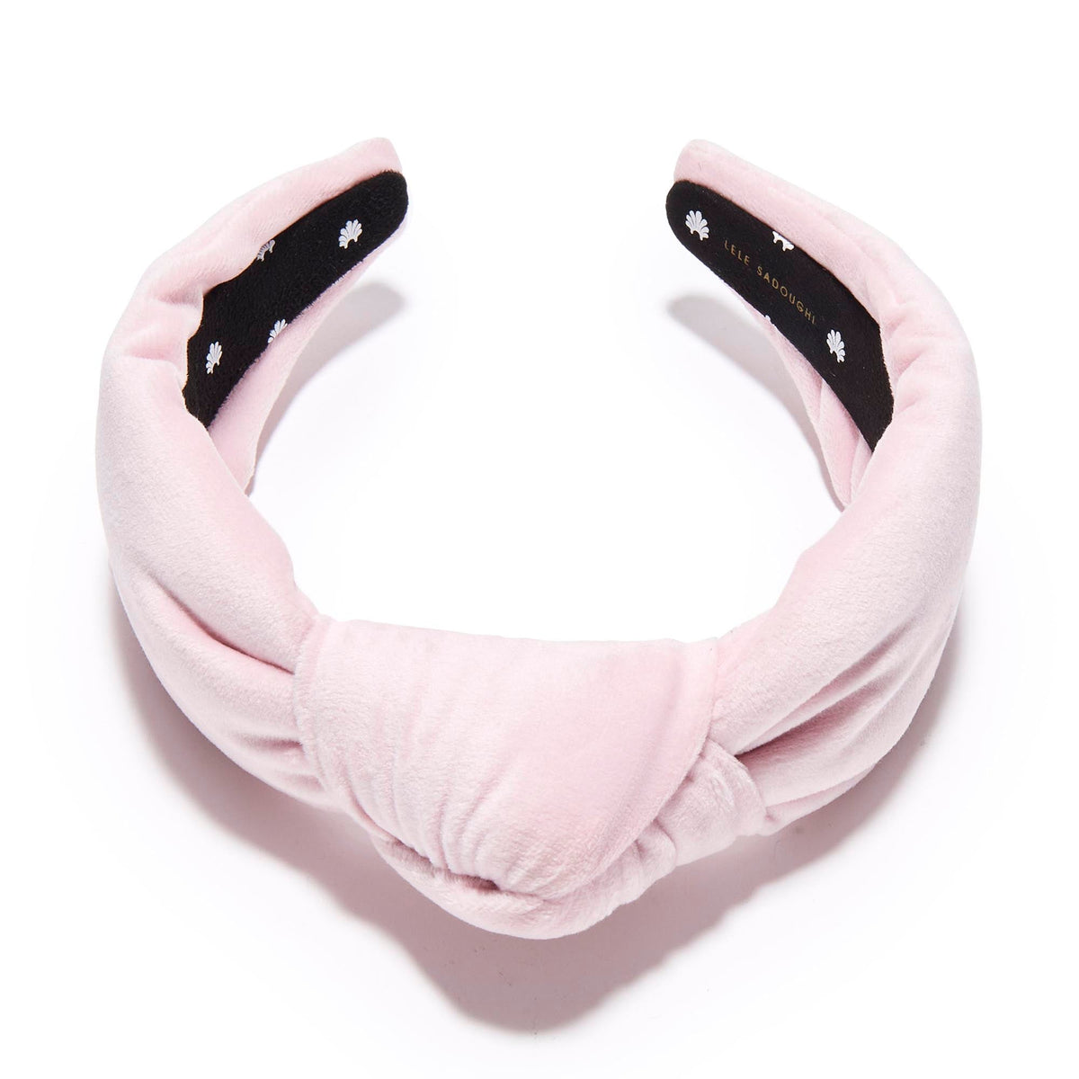 Lele Sadoughi HEADBANDS PINK VELVET KNOTTED HEADBAND