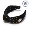 Lele Sadoughi HEADBANDS PITTSBURGH STEELERS LELE X NFL JET EMBELLISHED KNOTTED HEADBAND