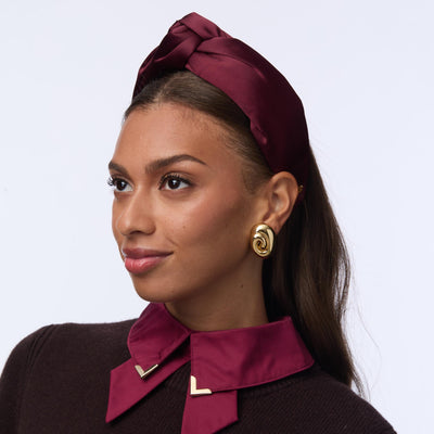 Lele Sadoughi HEADBANDS PLUM GRETA SILK HEADBAND