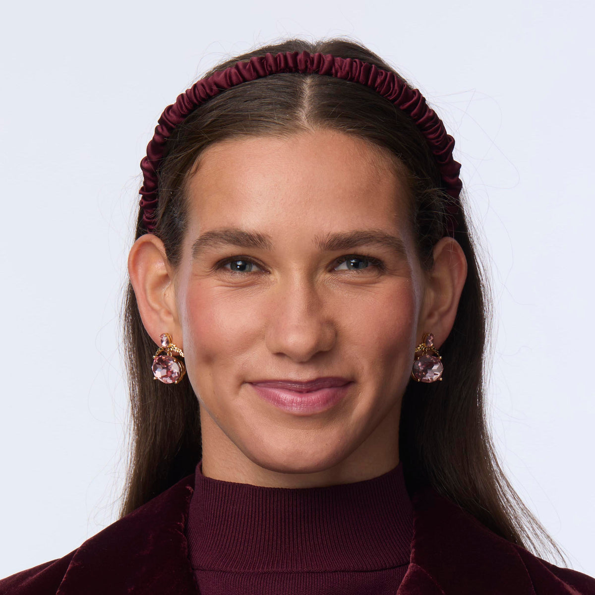 Lele Sadoughi HEADBANDS PLUM JESSIE SILK HEADBAND