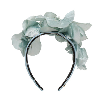 Lele Sadoughi HEADBANDS POWDER BLUE MAGNOLIA FLORAL BOUQUET HEADBAND