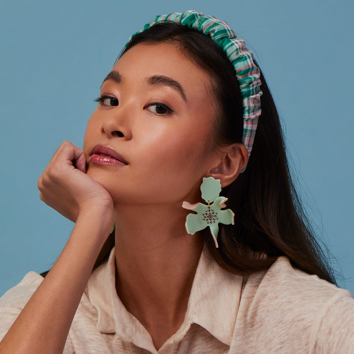 Lele Sadoughi HEADBANDS PREPPY PLAID KELLY HEADBAND