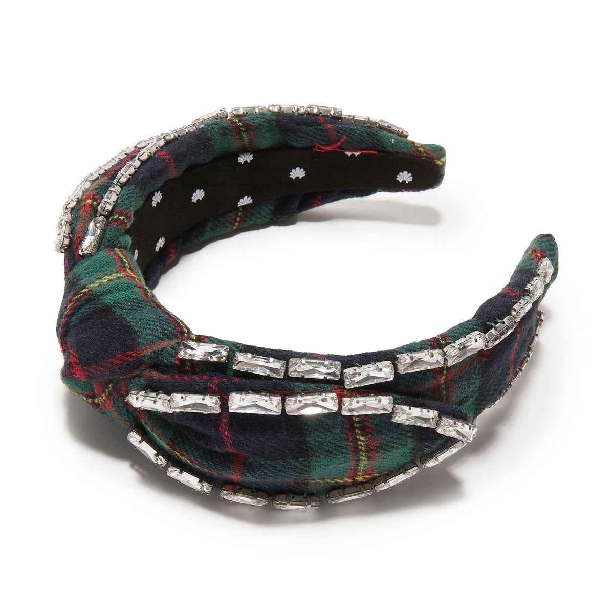Lele Sadoughi HEADBANDS PRESENT PLAID VERONICA CRYSTAL EDGE HEADBAND