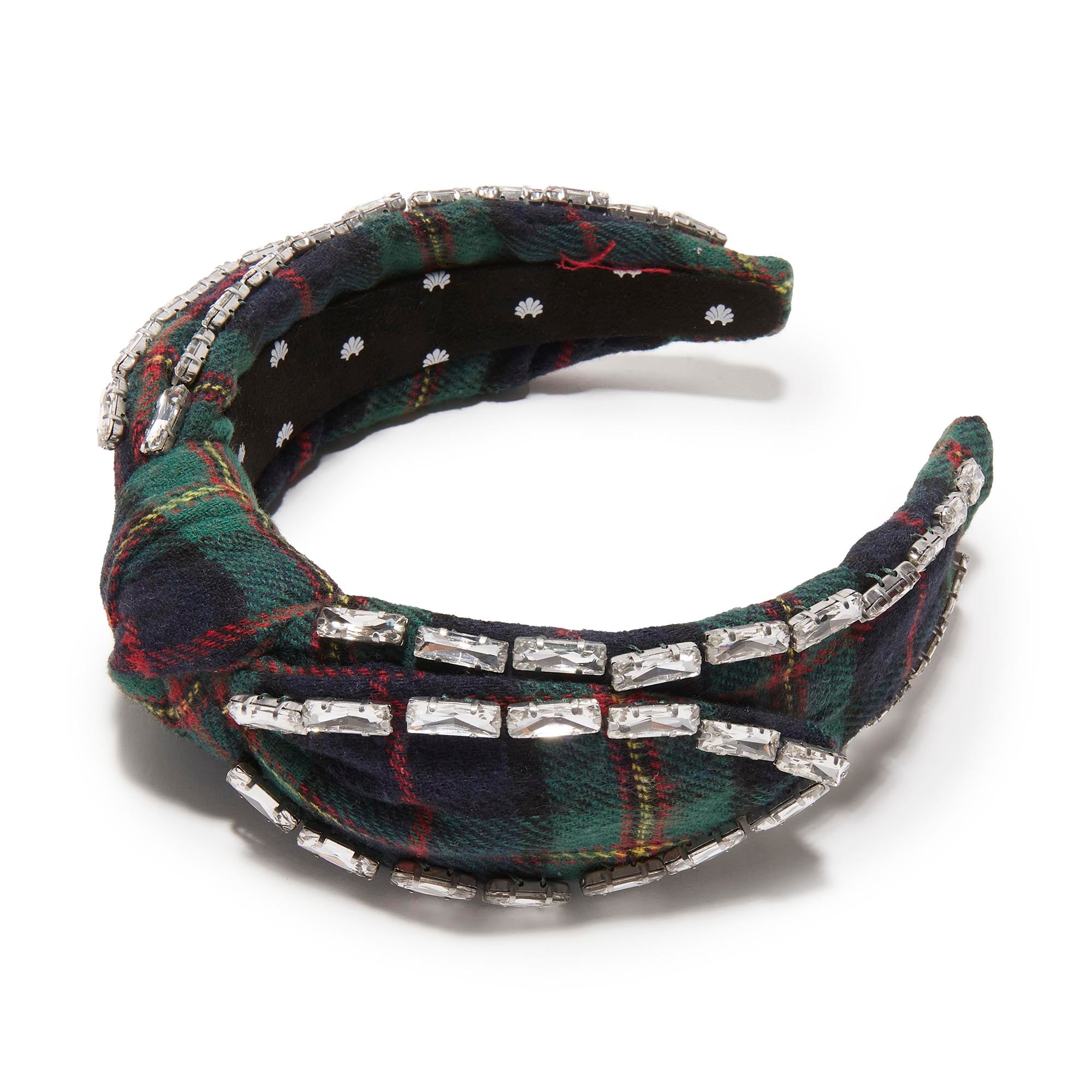 Lele Sadoughi HEADBANDS PRESENT PLAID VERONICA CRYSTAL EDGE HEADBAND