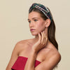 Lele Sadoughi HEADBANDS PRESENT PLAID VERONICA CRYSTAL EDGE HEADBAND