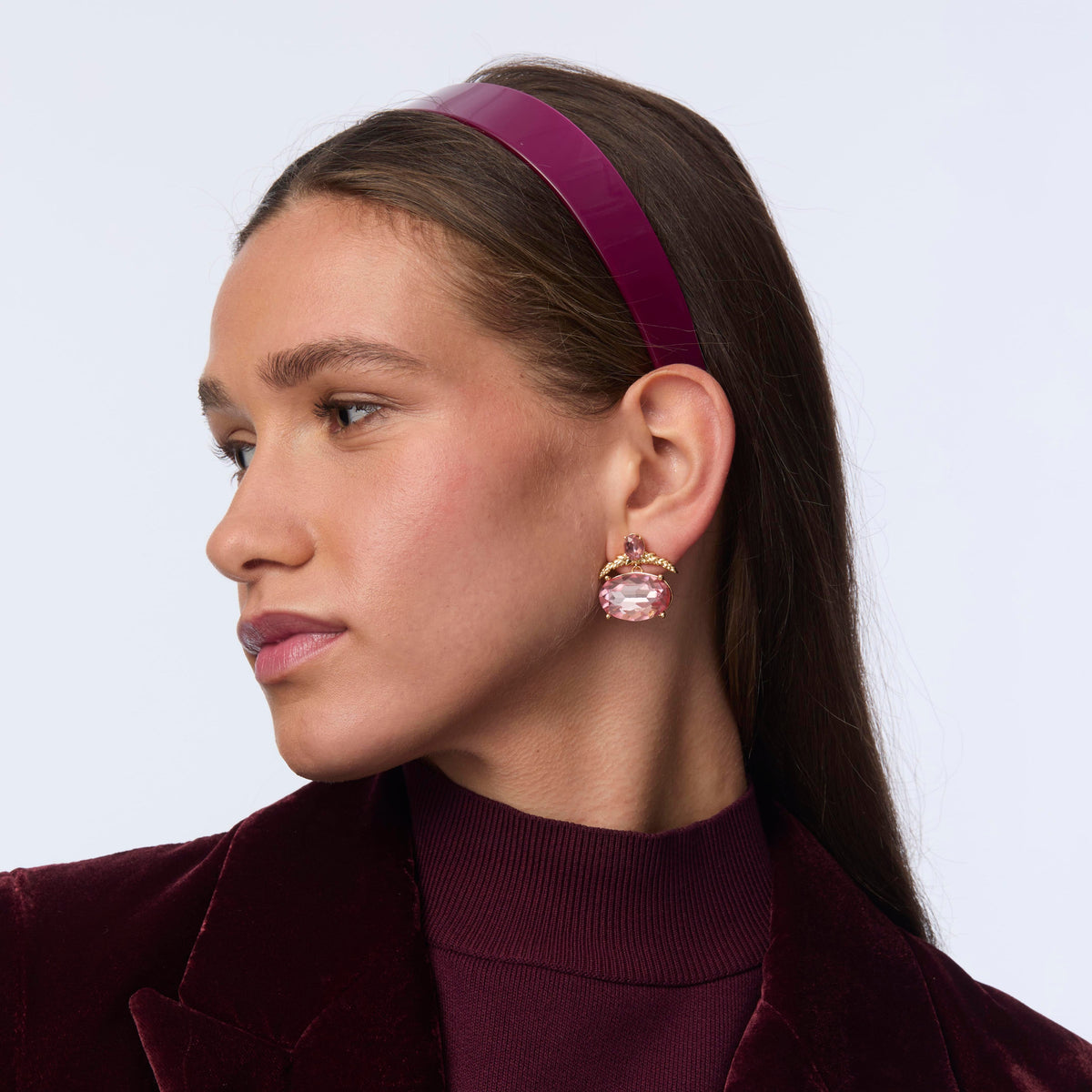 Lele Sadoughi HEADBANDS RASPBERRY EMMA ACETATE HEADBAND