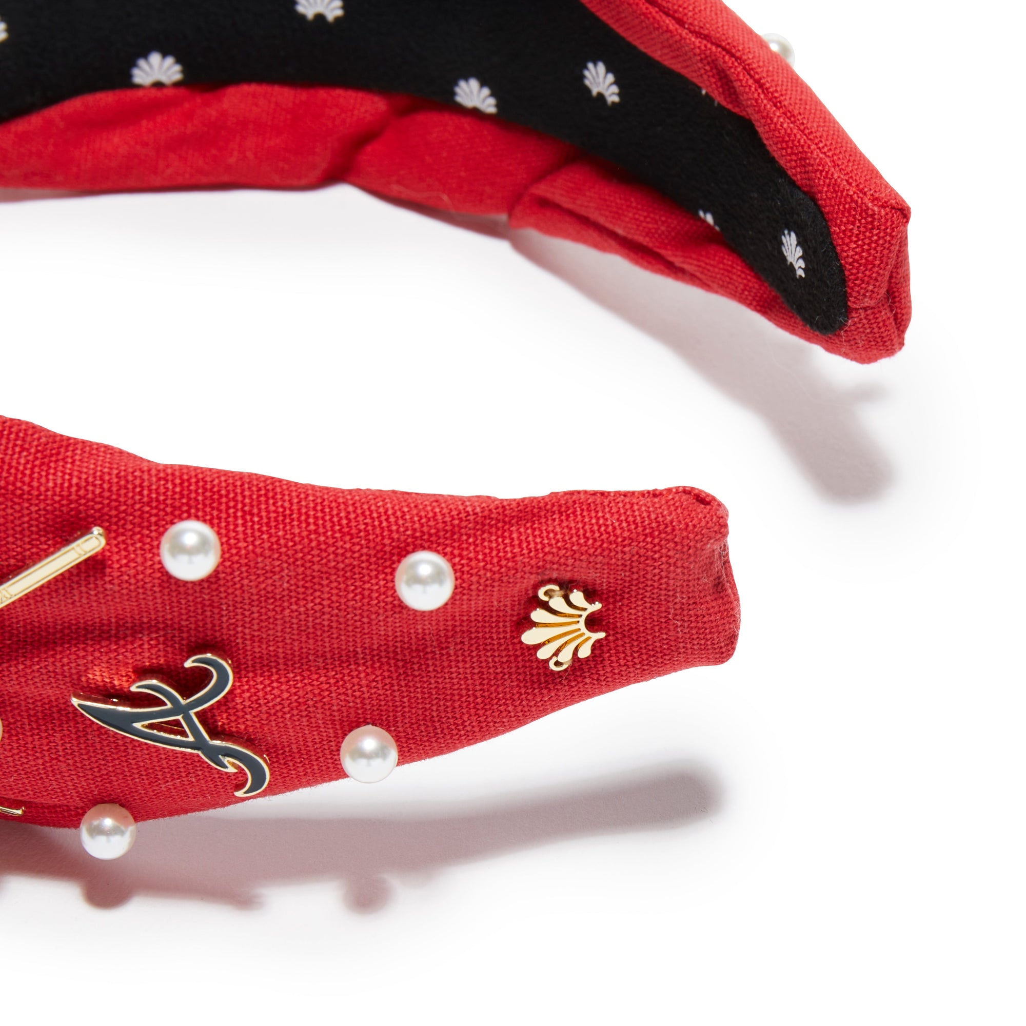 Lele Sadoughi Red Atlanta Braves Embellished Knotted Headband