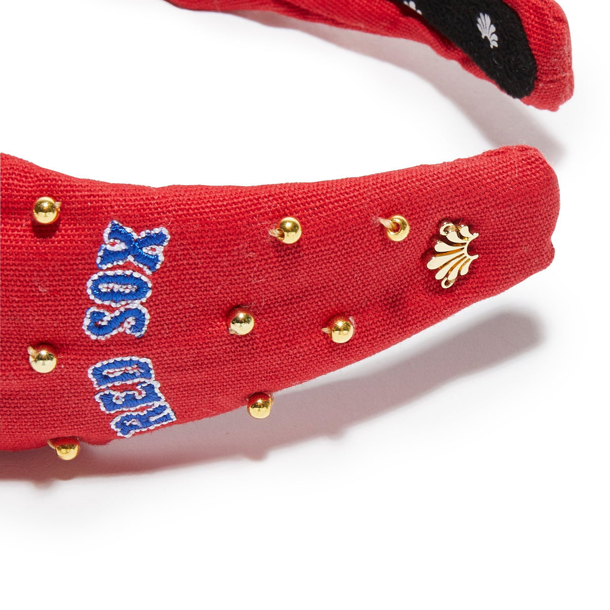 Lele Sadoughi HEADBANDS RED BOSTON RED SOX EMBELLISHED KNOTTED HEADBAND