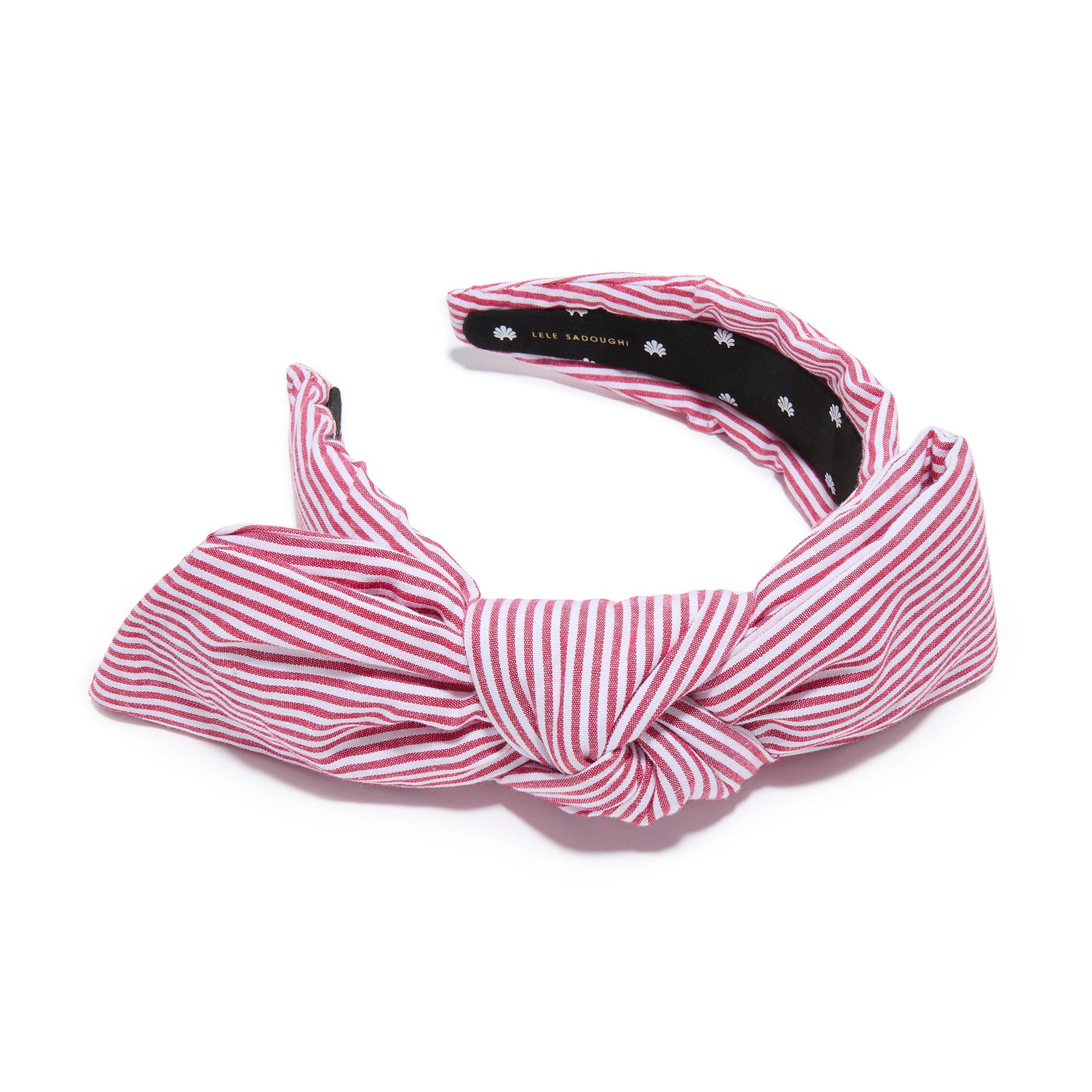 Lele Sadoughi HEADBANDS RED HOLLY SEERSUCKER HEADBAND
