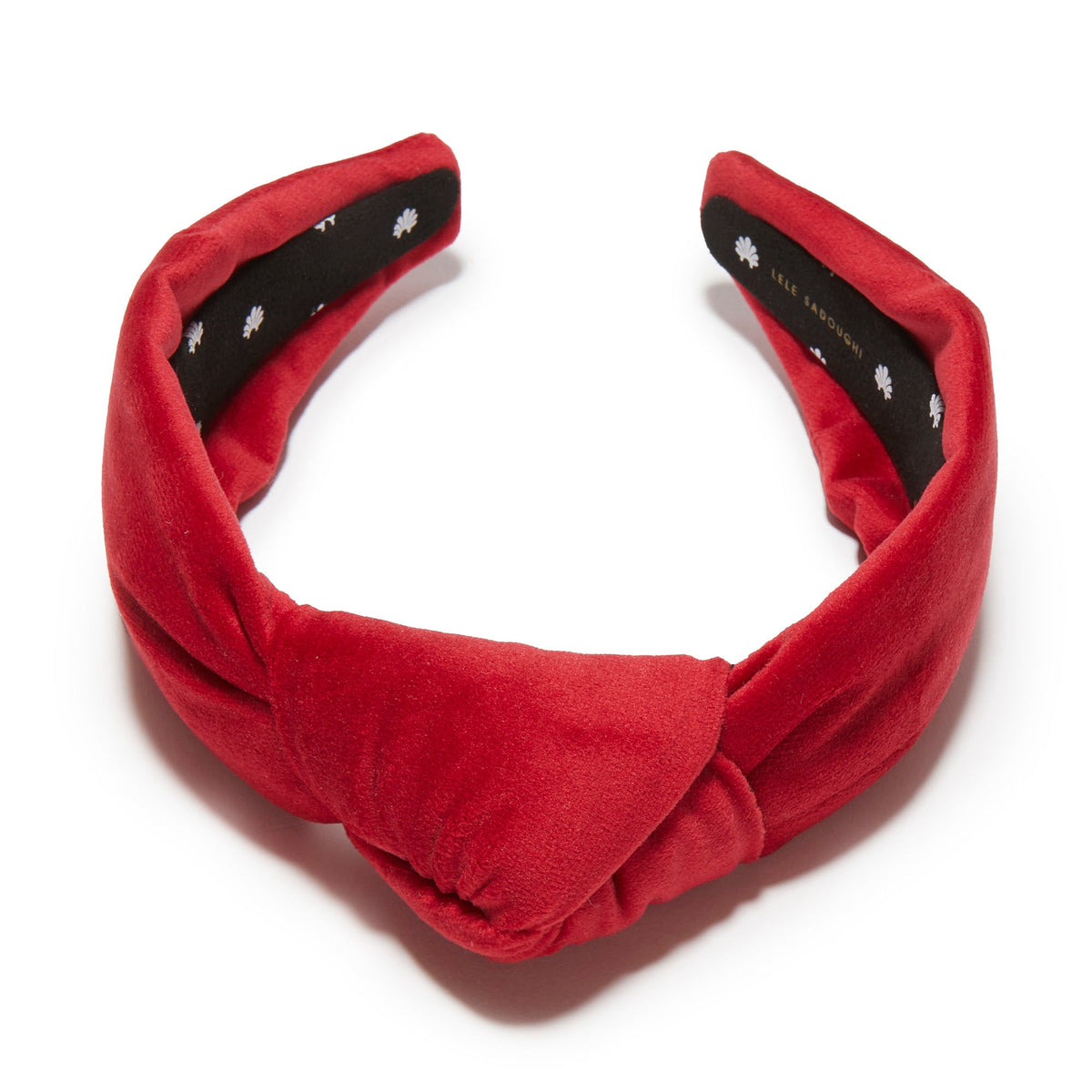 Lele Sadoughi HEADBANDS RED VELVET KNOTTED HEADBAND
