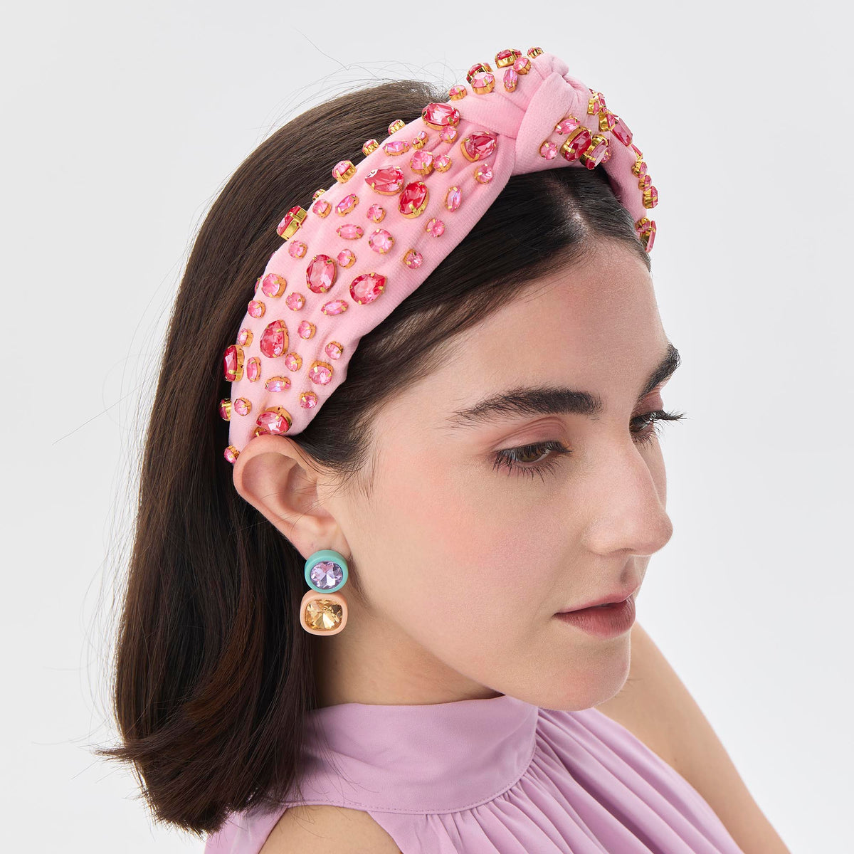 Lele Sadoughi HEADBANDS ROSE SWAROVSKI® TRESOR KNOTTED HEADBAND