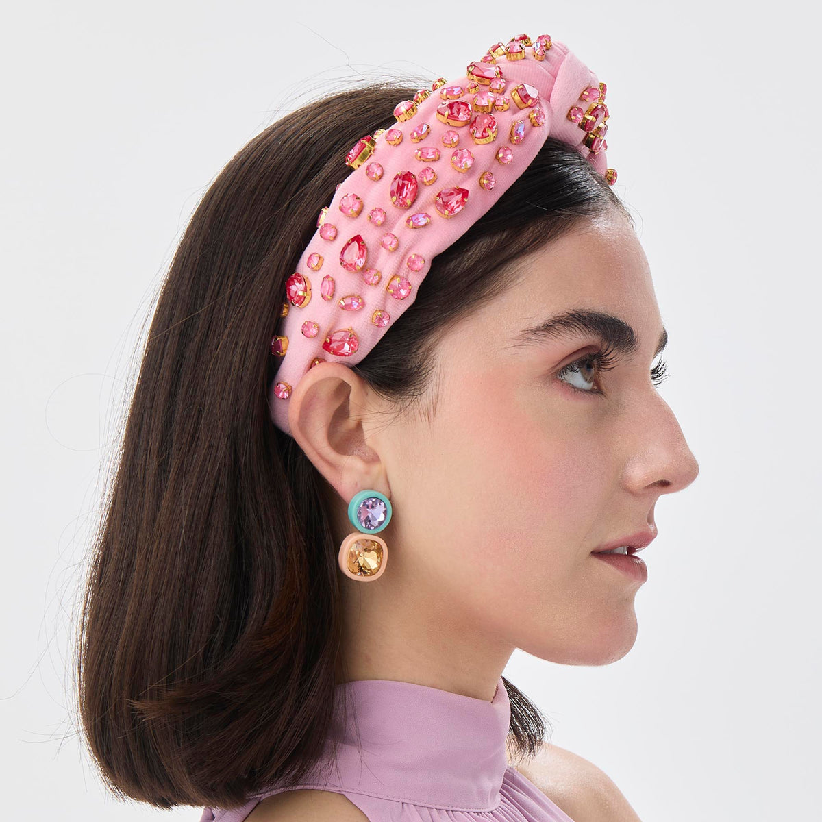 Lele Sadoughi HEADBANDS ROSE SWAROVSKI® TRESOR KNOTTED HEADBAND