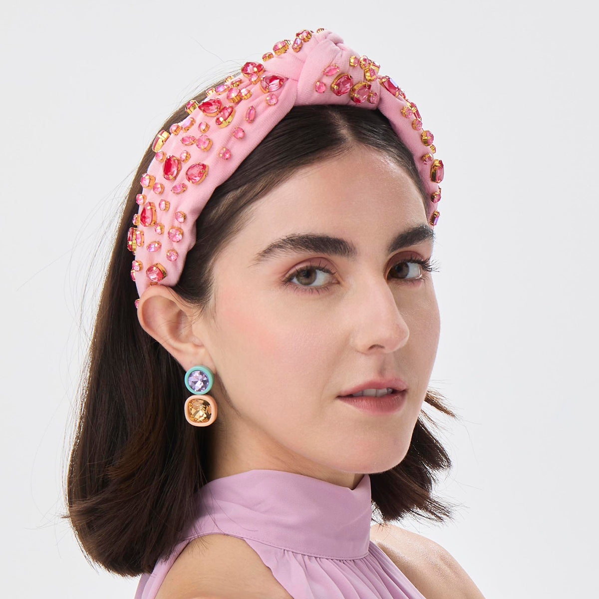 Lele Sadoughi HEADBANDS ROSE SWAROVSKI® TRESOR KNOTTED HEADBAND