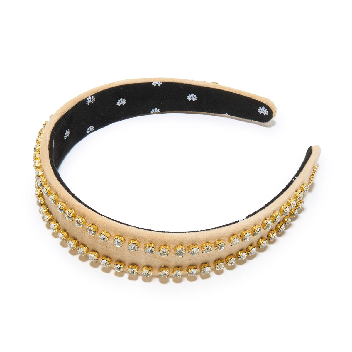Lele Sadoughi HEADBANDS SADDLE BROWN BESSETTE CRYSTAL EDGE HEADBAND